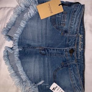 Mid rise jean shorts